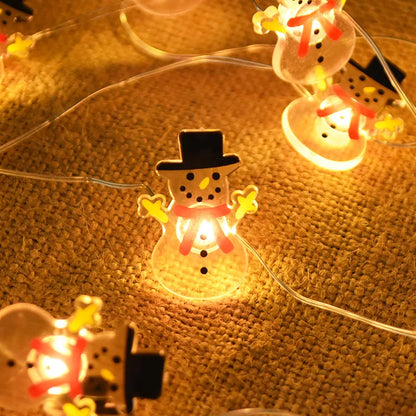 2M 20LED Santa Claus Schneeflocke LED Lichterkette Weihnachten Dekoration Für Startseite Weihnachten Baum Ornament 2024 Navidad Kinder geschenk Neue Jahr