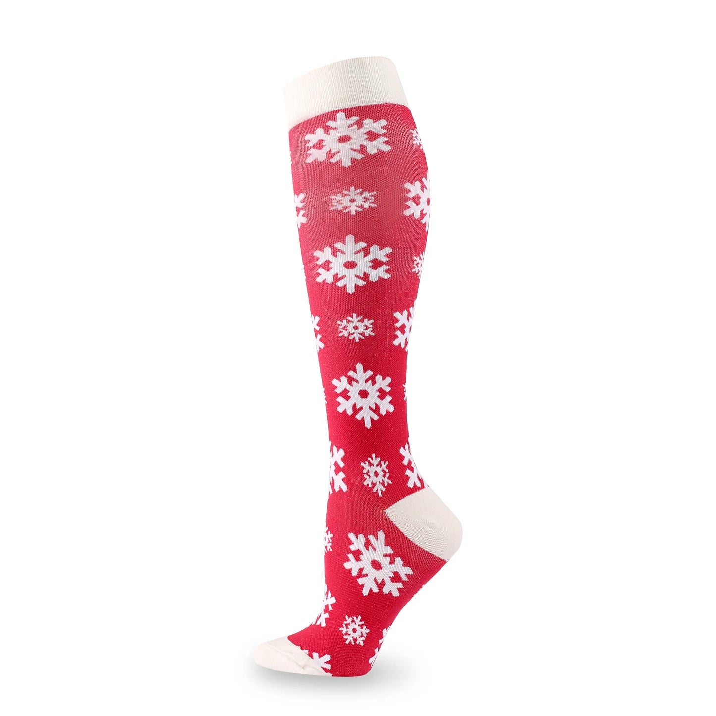 HYSAIXIA Weihnachten Kompression Hohe Strümpfe Frauen Männer Druck Socken Komprimieren Sport Muster Lauf Knee High Nylon Laufen Socken