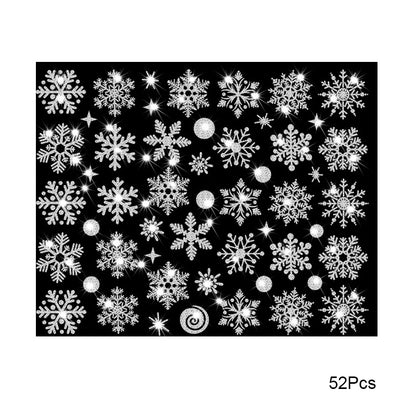 Christmas White Gold Snowflake Sticker Decoration Glass Window Kids Room Christmas Wall Stickers Home Decals Decoration New Year