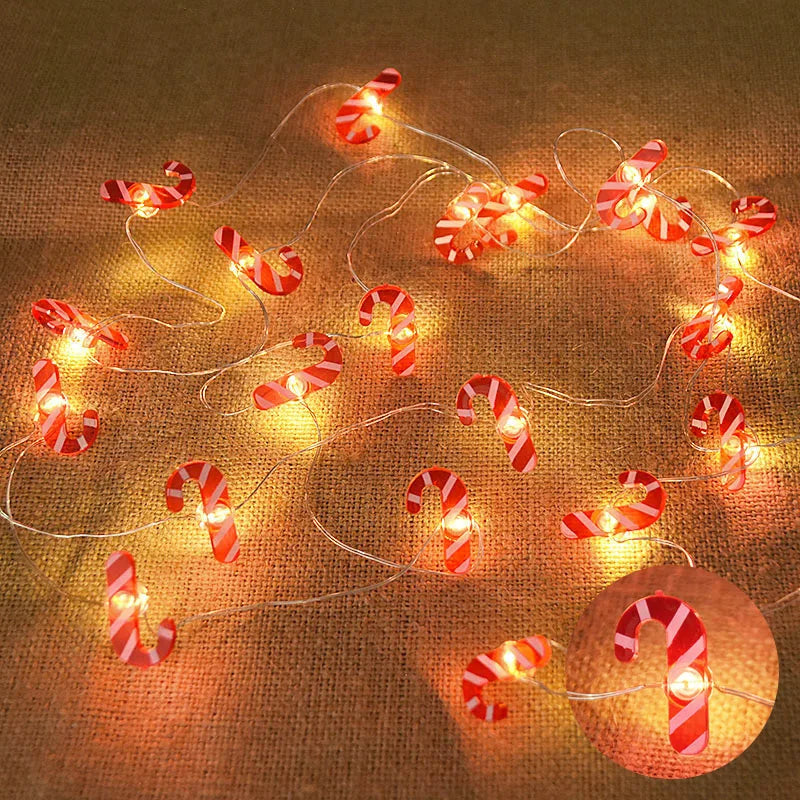 2M 20LED Santa Claus Schneeflocke LED Lichterkette Weihnachten Dekoration Für Startseite Weihnachten Baum Ornament 2024 Navidad Kinder geschenk Neue Jahr