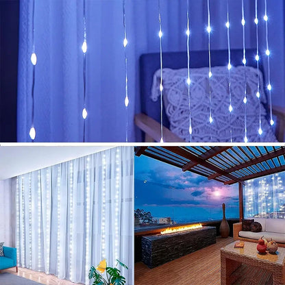 3m LED Vorhang Lichterketten Fee Dekoration USB Urlaub Girlande Lampe 8 Modus für Hausgarten Weihnachts feier Neujahr Hochzeit