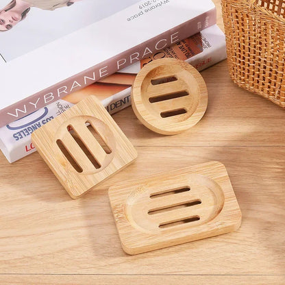 New Natural Bamboo Soap Box Dishes Bath Soap Holder Bamboo Case Tray Wooden Prevent Mildew Drain Box Bathroom Washroom Tools