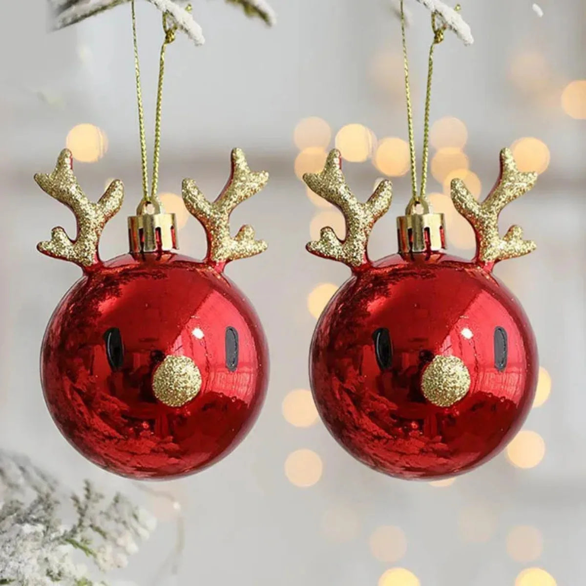 2 stücke Elch Weihnachts kugeln Ornamente Weihnachts baum hängen Kugel Anhänger Weihnachts schmuck für Zuhause Neujahr Party 2024 ph279