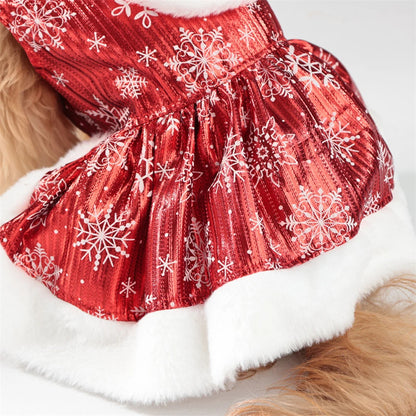 Hund Weihnachtskleid Hund Weihnachtskostüme Mädchen Schneeflocke Dehnbares Hundekleid Weihnachtsdekoration Weihnachtsdekoration Zubehör Navidad