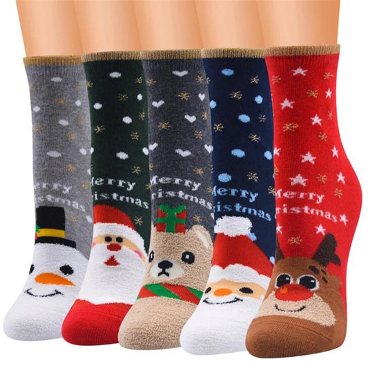 1 Paar weiche Damen Vintage Weihnachts-/Winter Socken