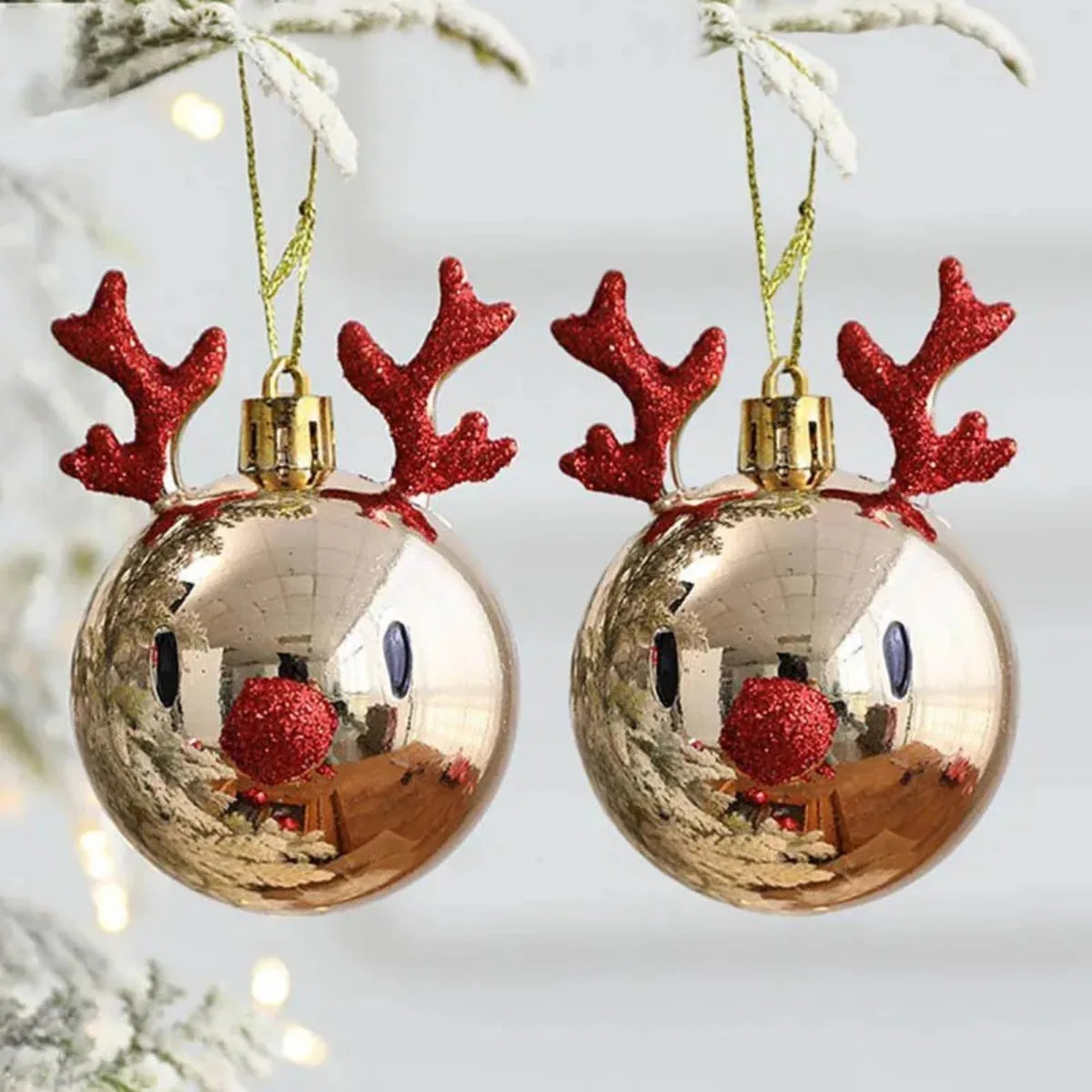 2 stücke Elch Weihnachts kugeln Ornamente Weihnachts baum hängen Kugel Anhänger Weihnachts schmuck für Zuhause Neujahr Party 2024 ph279