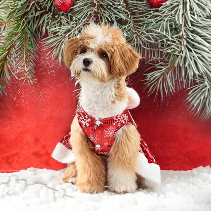 Hund Weihnachtskleid Hund Weihnachtskostüme Mädchen Schneeflocke Dehnbares Hundekleid Weihnachtsdekoration Weihnachtsdekoration Zubehör Navidad