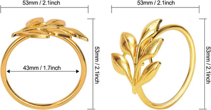 10 Stück Blattgold Servietten ringe elegante Metall Gold Servietten halter Tisch Servietten ringe für Geburtstag Hochzeit Esstisch Dekoration