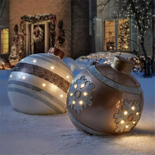 Outdoor Weihnachten aufblasbare dekorierte Kugel 60cm PVC Riesen große große Bälle Weihnachts baum Dekorationen Spielzeug ball ohne Licht Ornament