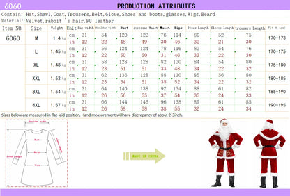 Weihnachtsmannkostüm Big Over Plus Size ( Bart Komplettset)