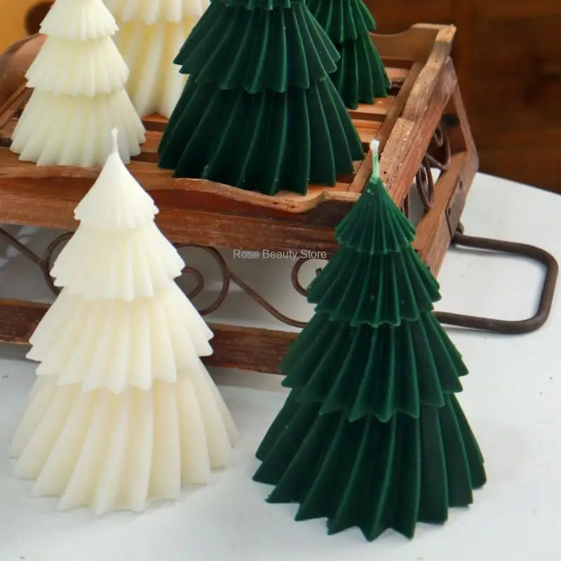 3D Weihnachtsbaum Kerze Silikonform DIY Weihnachtskerze Herstellung Kit handgemachte Seife Gips Harz Backwerkzeuge Urlaub Geschenke