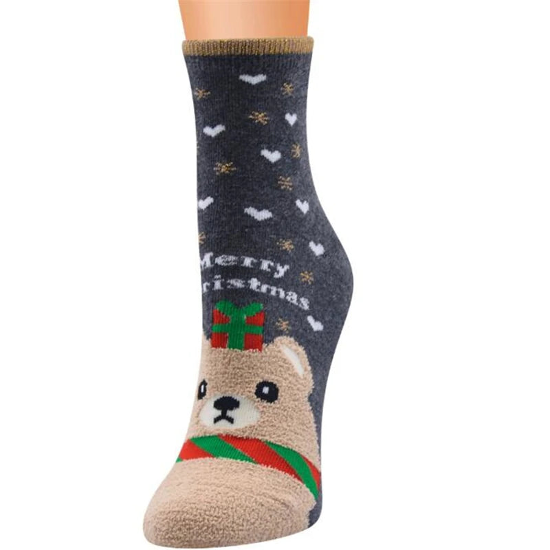 1 Paar weiche Damen Vintage Weihnachts-/Winter Socken