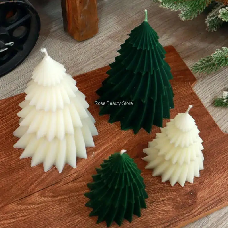 3D Weihnachtsbaum Kerze Silikonform DIY Weihnachtskerze Herstellung Kit handgemachte Seife Gips Harz Backwerkzeuge Urlaub Geschenke