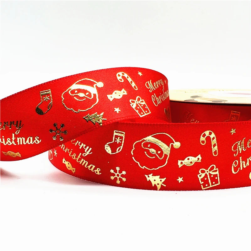 4,5 m / 25 mm Weihnachtsband (Geschenkband)