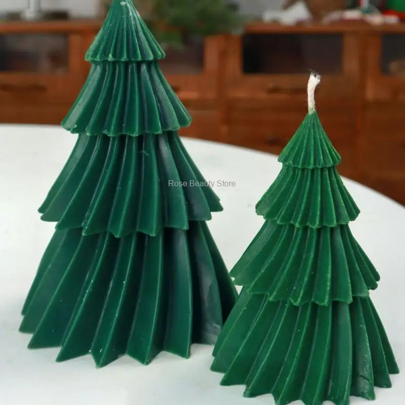 3D Weihnachtsbaum Kerze Silikonform DIY Weihnachtskerze Herstellung Kit handgemachte Seife Gips Harz Backwerkzeuge Urlaub Geschenke