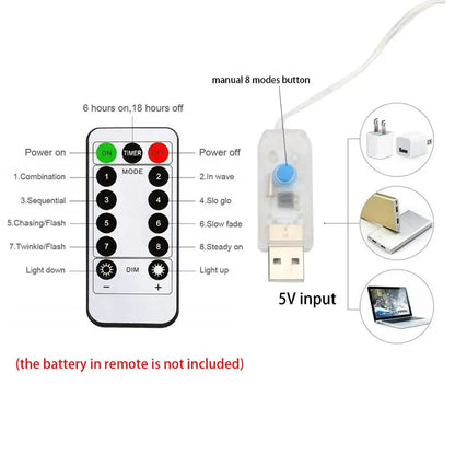 3M x 1M/2M/3M Batterie LED Lichterketten USB LichterketteWeihnachten  Vorhang Dekoration