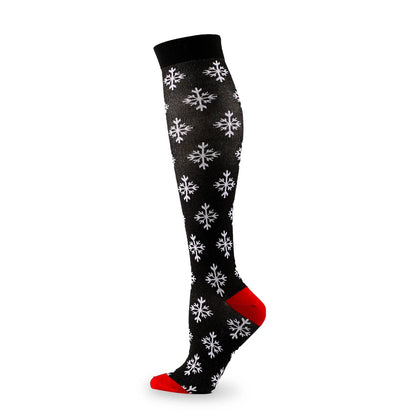 HYSAIXIA Weihnachten Kompression Hohe Strümpfe Frauen Männer Druck Socken Komprimieren Sport Muster Lauf Knee High Nylon Laufen Socken