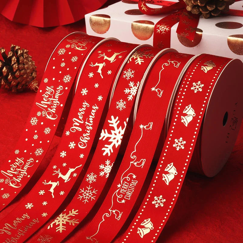 4,5 m / 25 mm Weihnachtsband (Geschenkband)