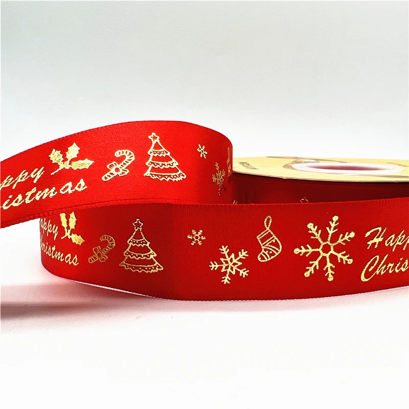 4,5 m / 25 mm Weihnachtsband (Geschenkband)