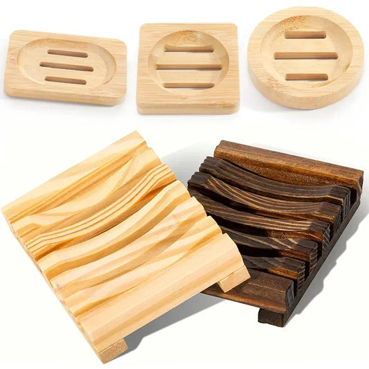 New Natural Bamboo Soap Box Dishes Bath Soap Holder Bamboo Case Tray Wooden Prevent Mildew Drain Box Bathroom Washroom Tools