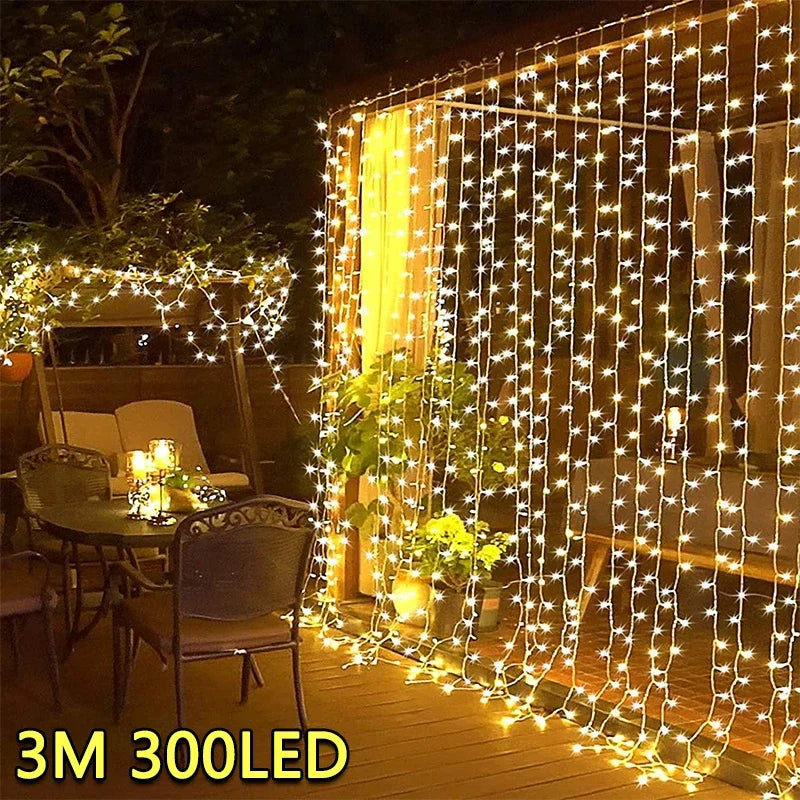 3m LED Vorhang Lichterketten Fee Dekoration USB Urlaub Girlande Lampe 8 Modus für Hausgarten Weihnachts feier Neujahr Hochzeit