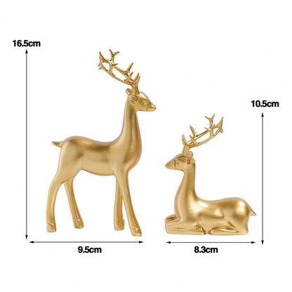 2 Stück Hirschfiguren (stehend+sitzend)