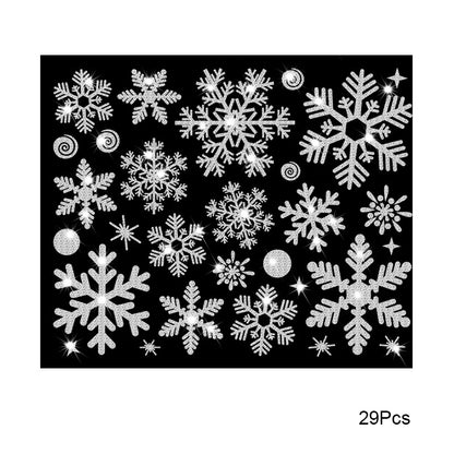 Christmas White Gold Snowflake Sticker Decoration Glass Window Kids Room Christmas Wall Stickers Home Decals Decoration New Year