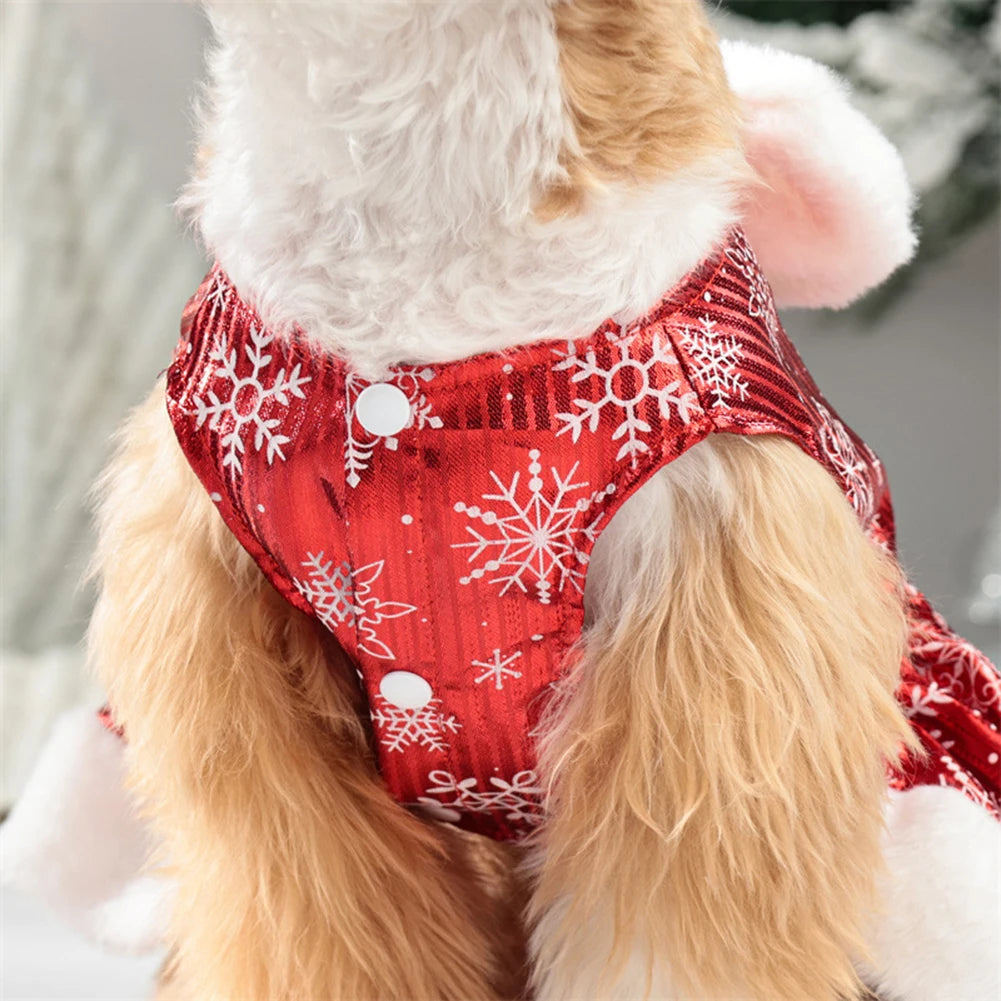 Hund Weihnachtskleid Hund Weihnachtskostüme Mädchen Schneeflocke Dehnbares Hundekleid Weihnachtsdekoration Weihnachtsdekoration Zubehör Navidad