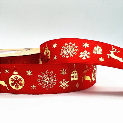 4,5 m / 25 mm Weihnachtsband (Geschenkband)