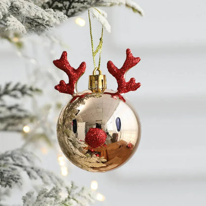 2 stücke Elch Weihnachts kugeln Ornamente Weihnachts baum hängen Kugel Anhänger Weihnachts schmuck für Zuhause Neujahr Party 2024 ph279