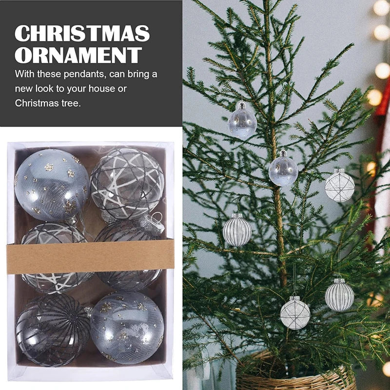 6 stücke 8cm Weihnachts kugeln für Baums chmuck bruchs ichere wieder verwendbare Kunststoff hängende Kugeln Neujahr Hochzeit Weihnachten Wohnkultur