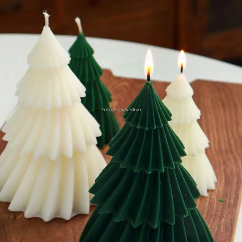 3D Weihnachtsbaum Kerze Silikonform DIY Weihnachtskerze Herstellung Kit handgemachte Seife Gips Harz Backwerkzeuge Urlaub Geschenke